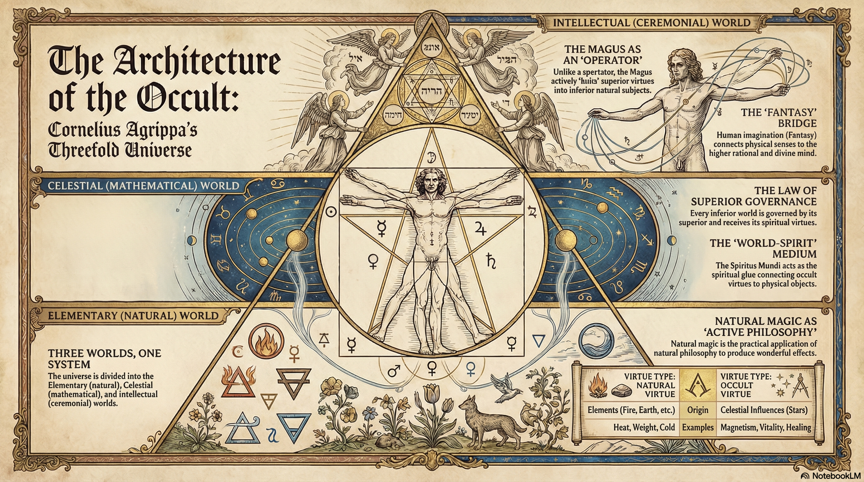 Cornelius Agrippa's Threefold Occult Universe