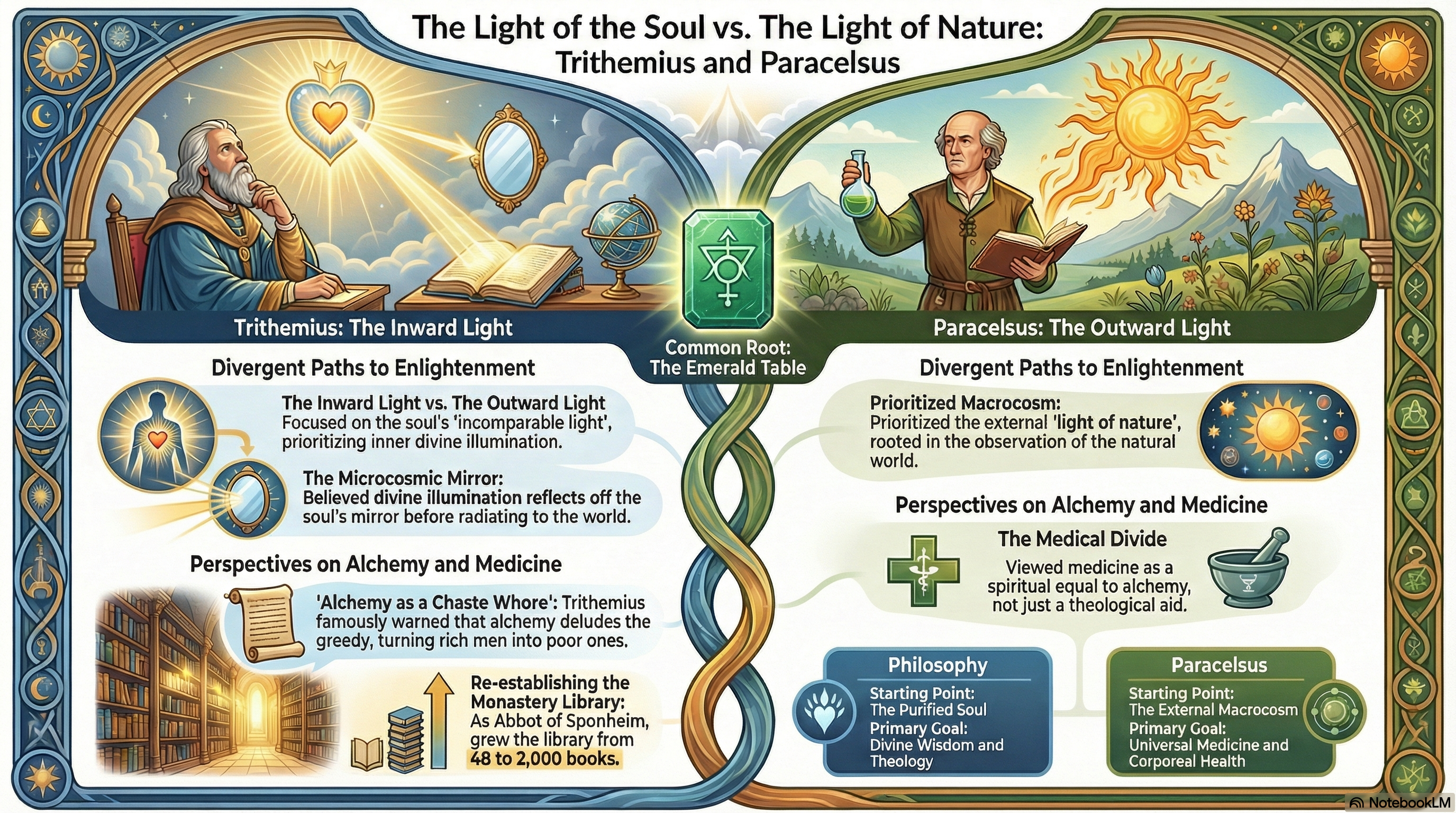 Trithemius and Paracelsus Comparison Chart